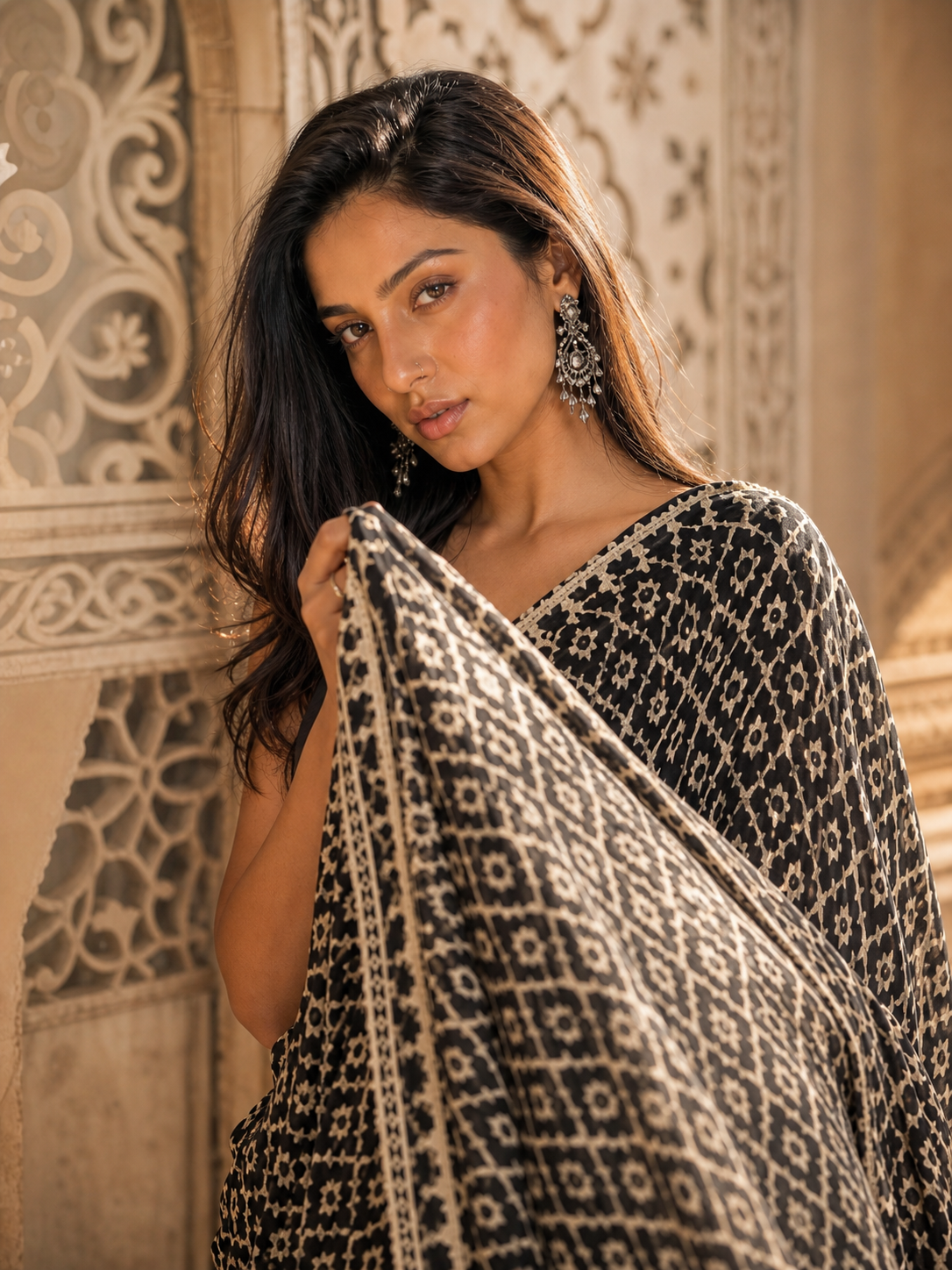 Noir Mosaic Saree