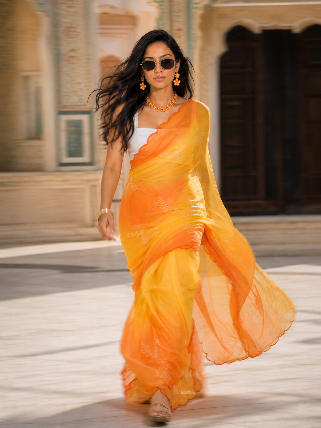 The Apricot Muse Saree