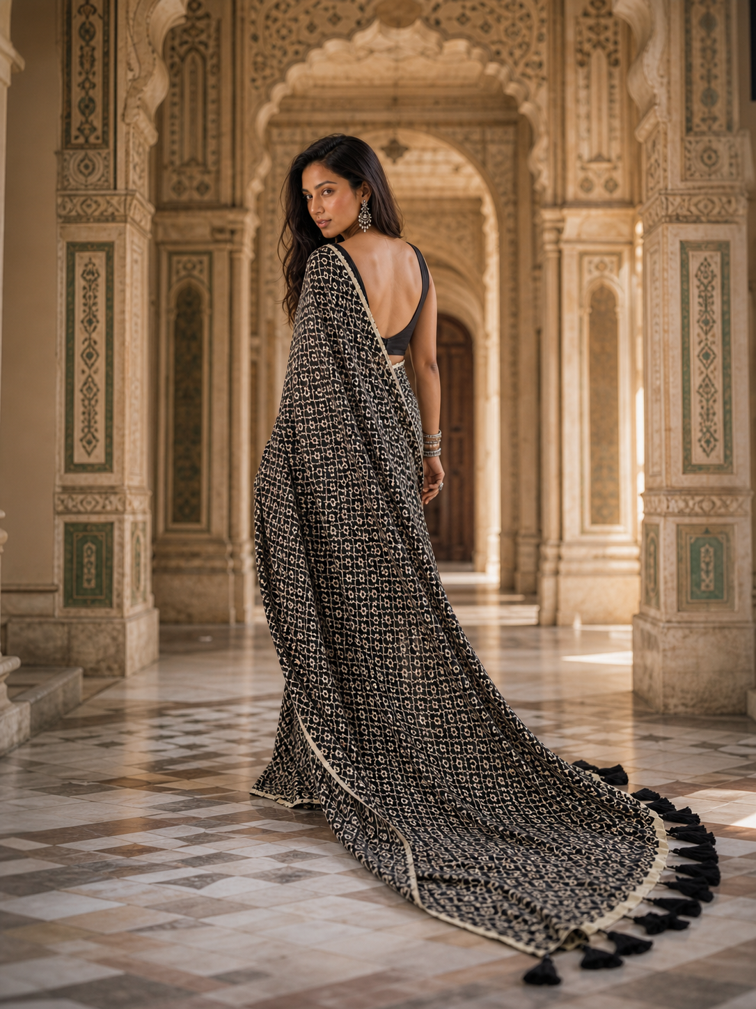 Noir Mosaic Saree