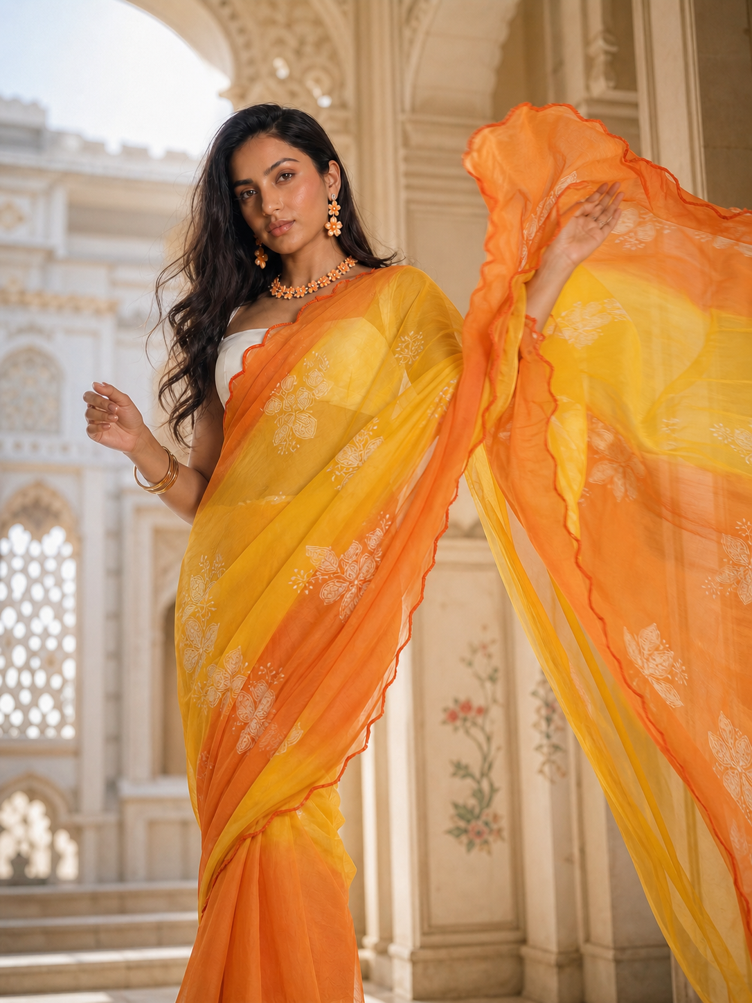 The Apricot Muse Saree