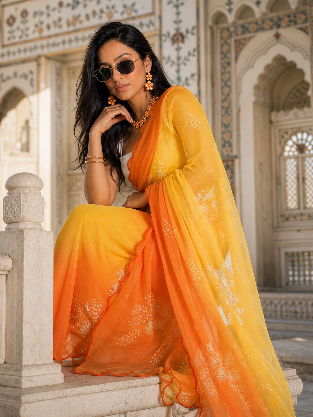 The Apricot Muse Saree
