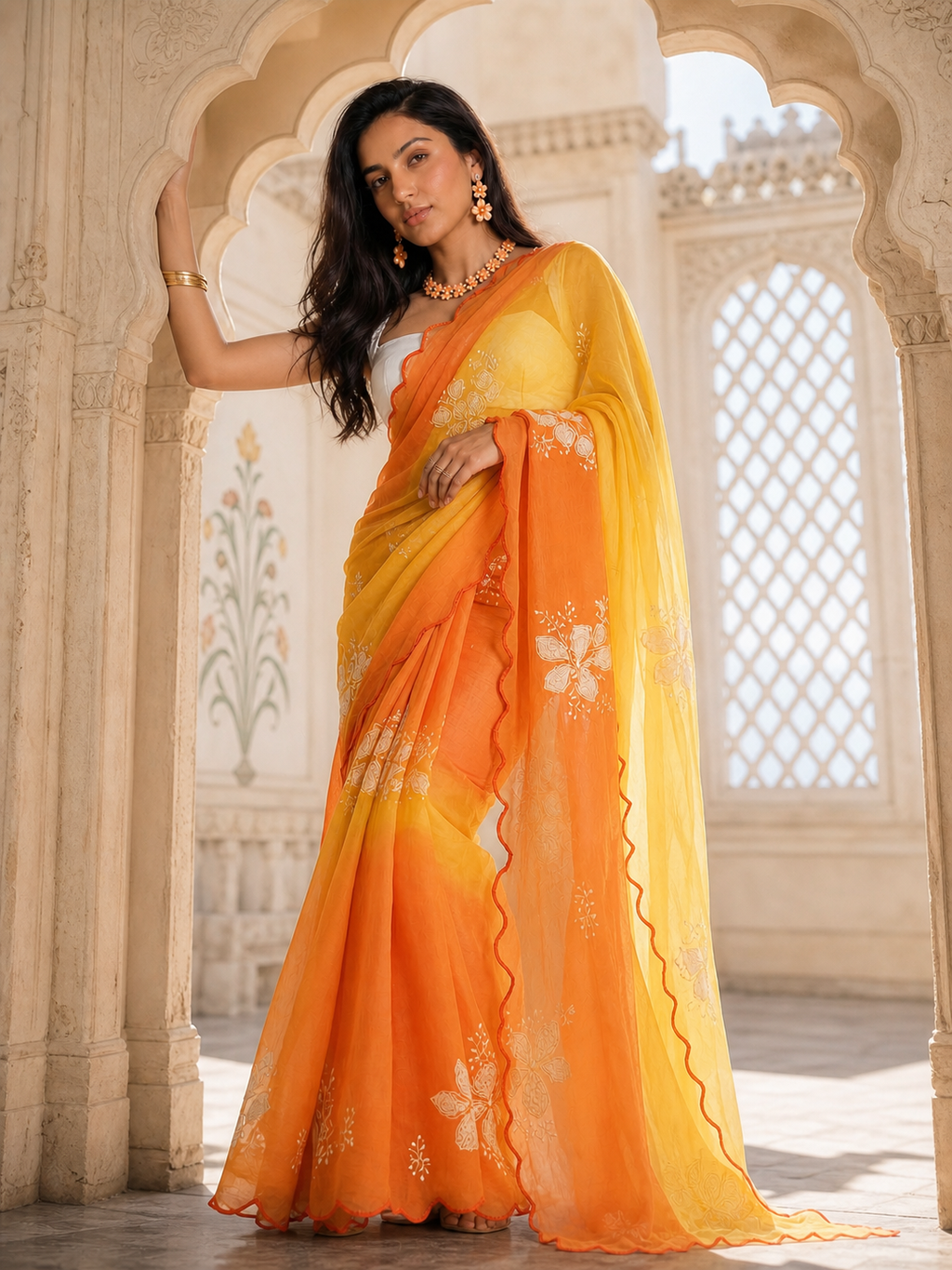 The Apricot Muse Saree