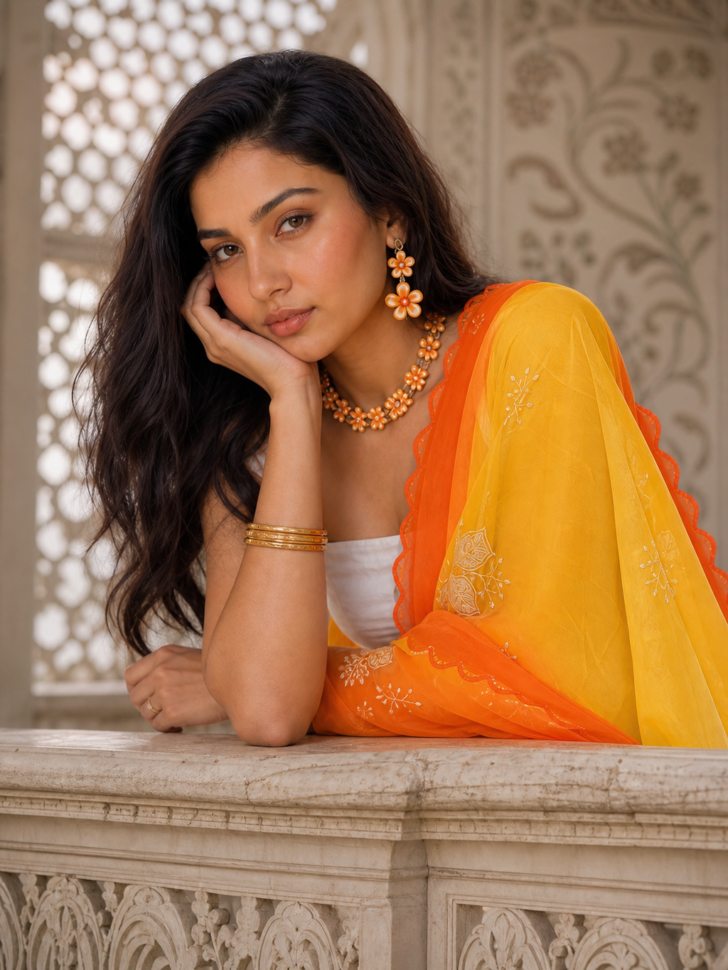The Apricot Muse Saree