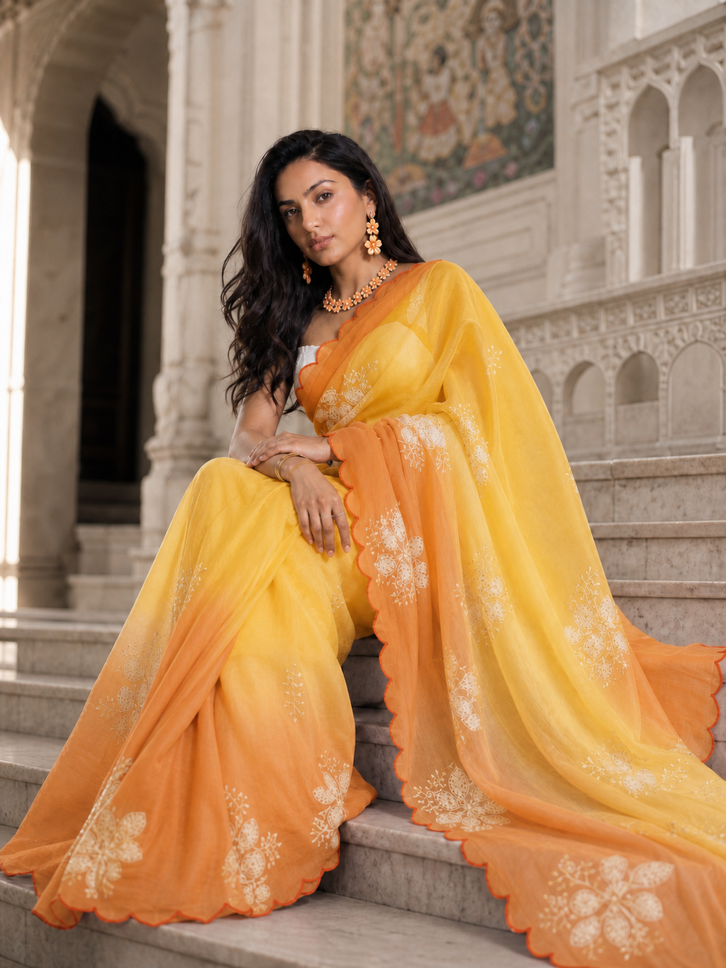 The Apricot Muse Saree