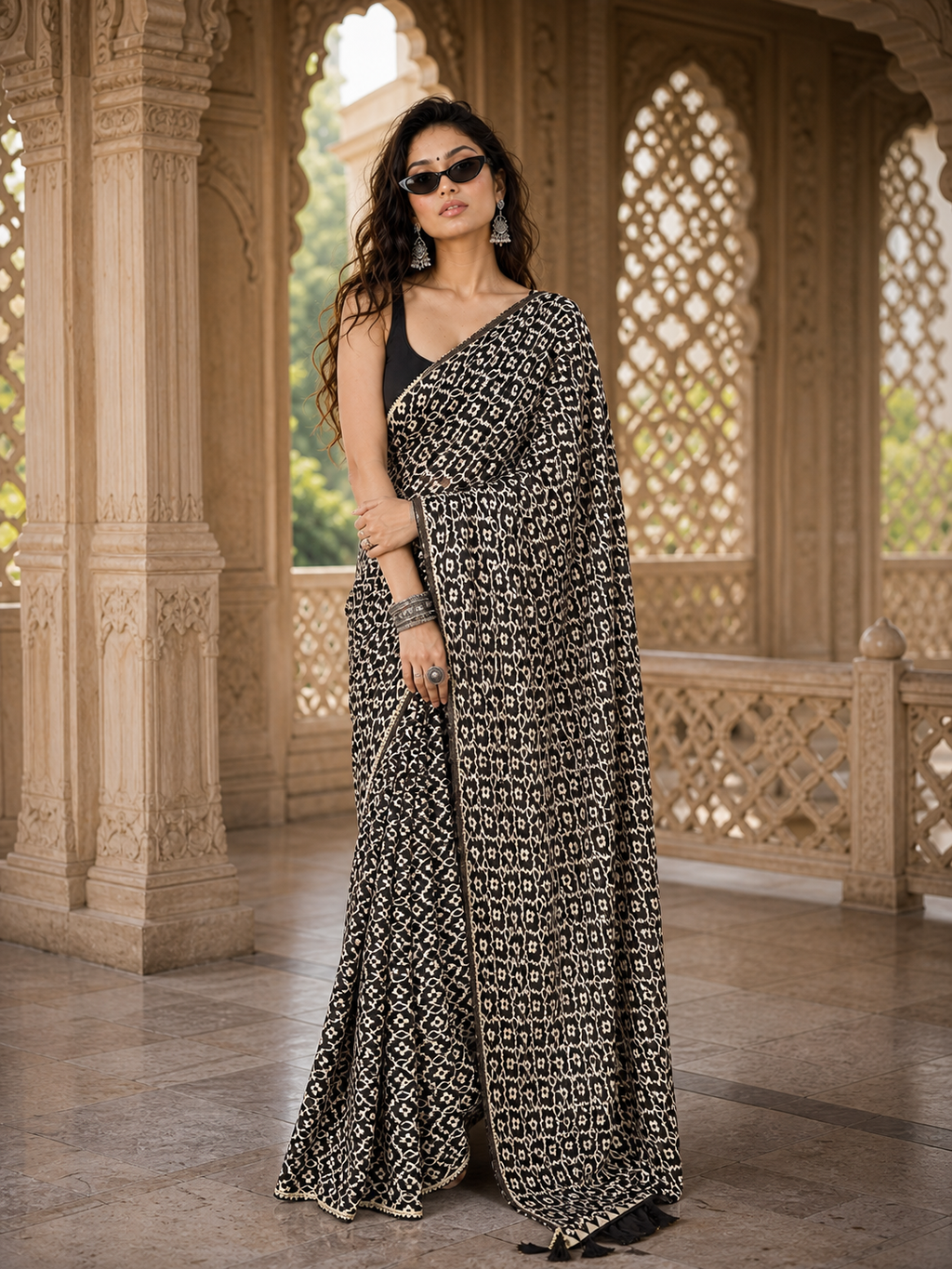 Noir Mosaic Saree