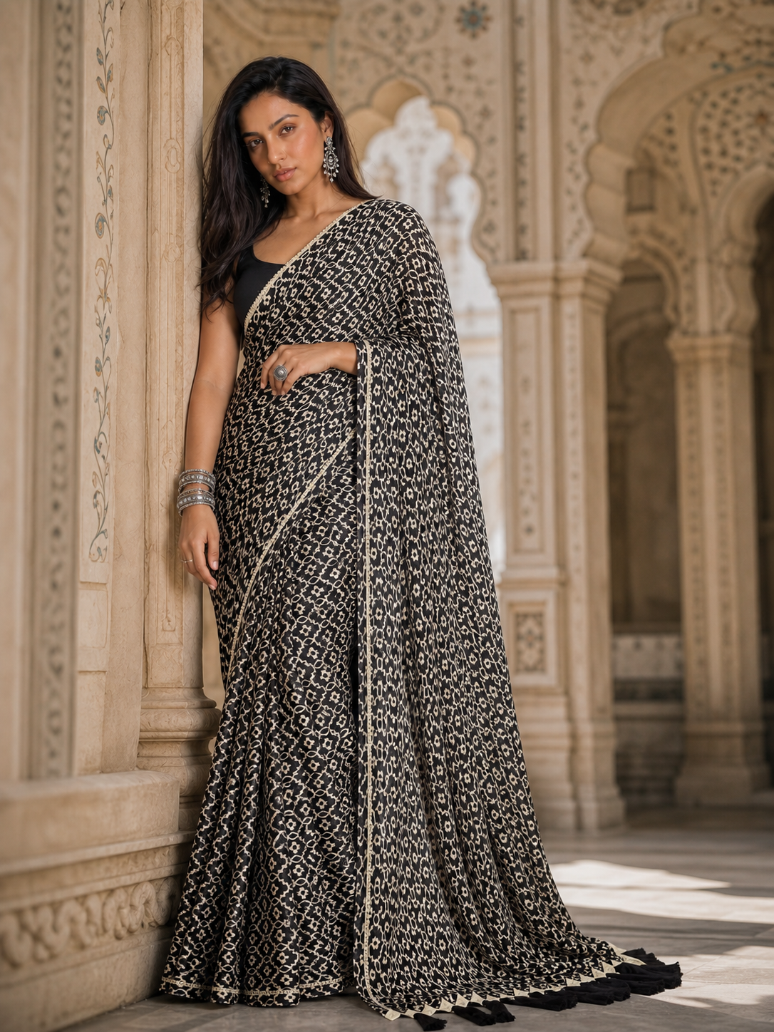 Noir Mosaic Saree