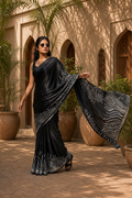 Midnight Muse Satin Saree