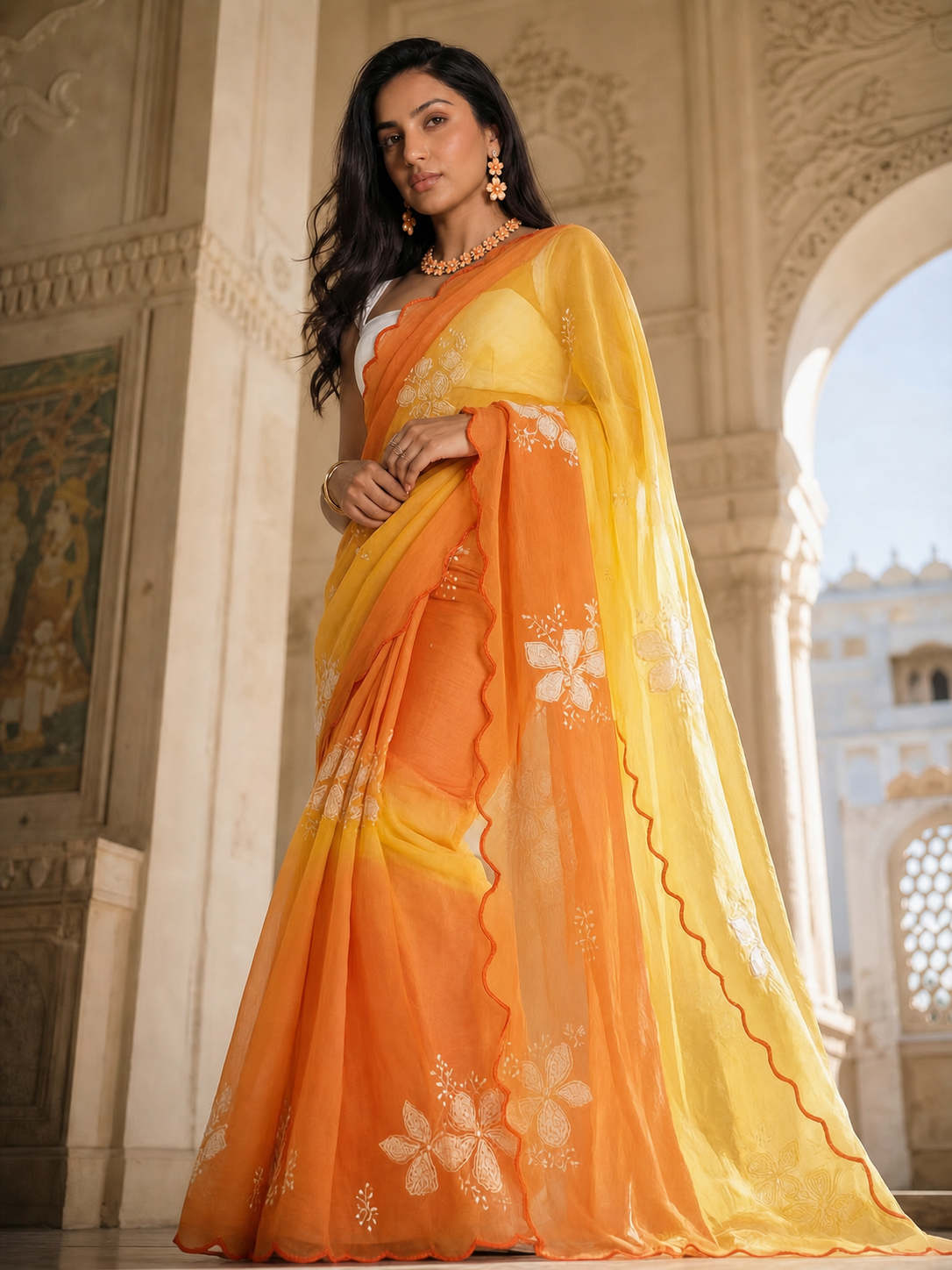 The Apricot Muse Saree