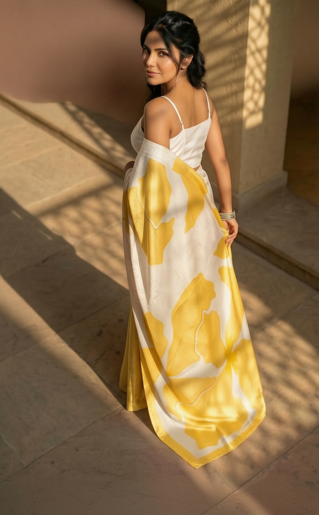 Marigold Muse Satin Saree