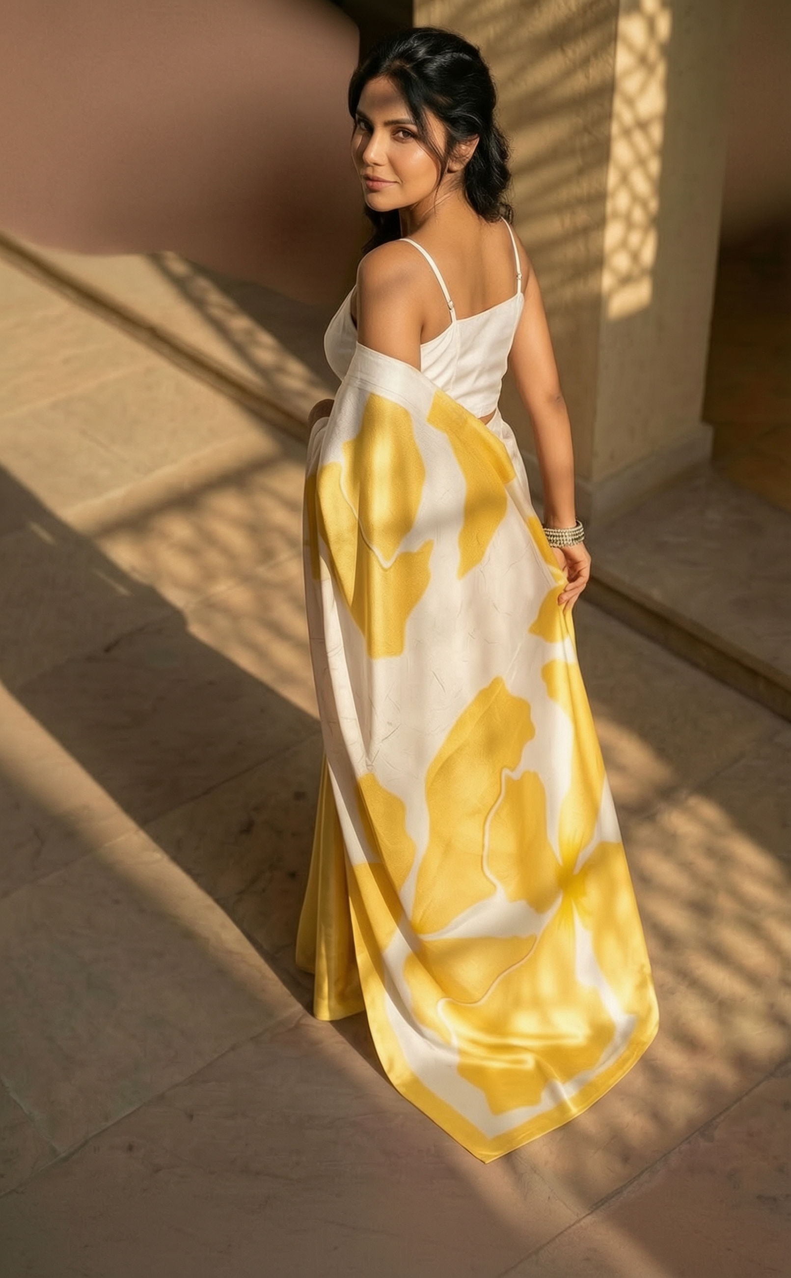 Marigold Muse Satin Saree