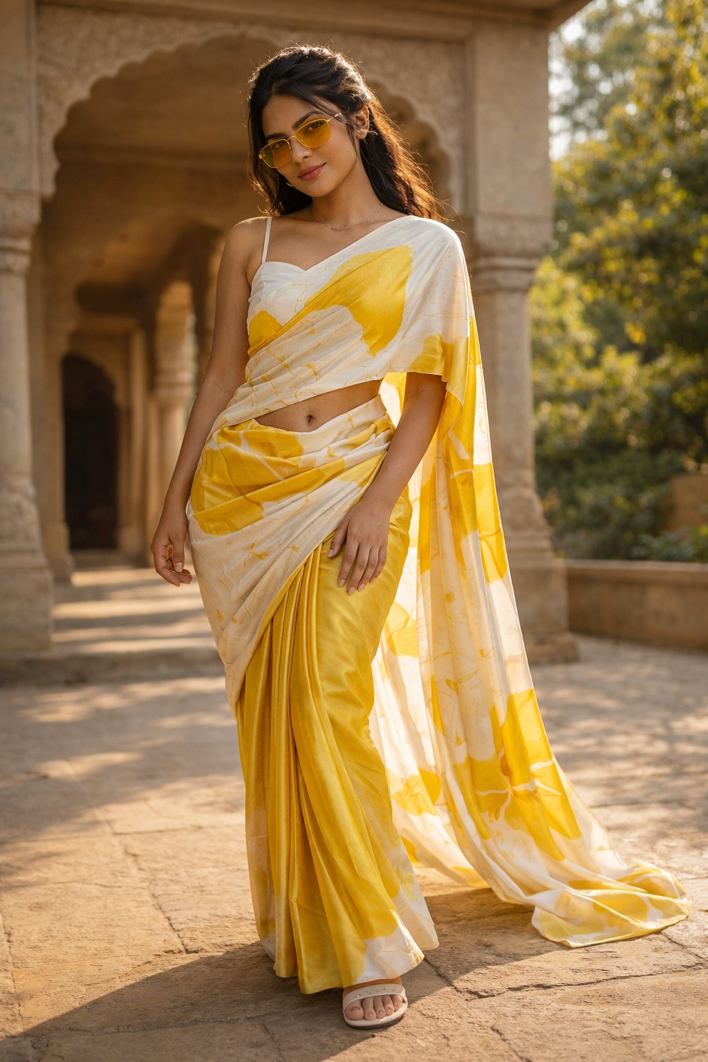 Marigold Muse Satin Saree