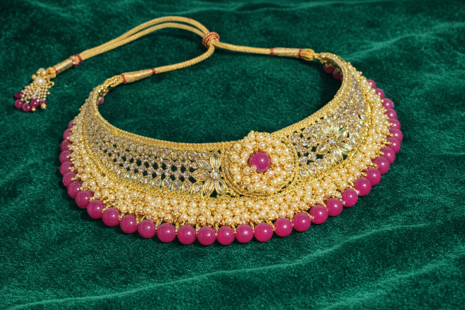 Rosé Fringe Choker Set