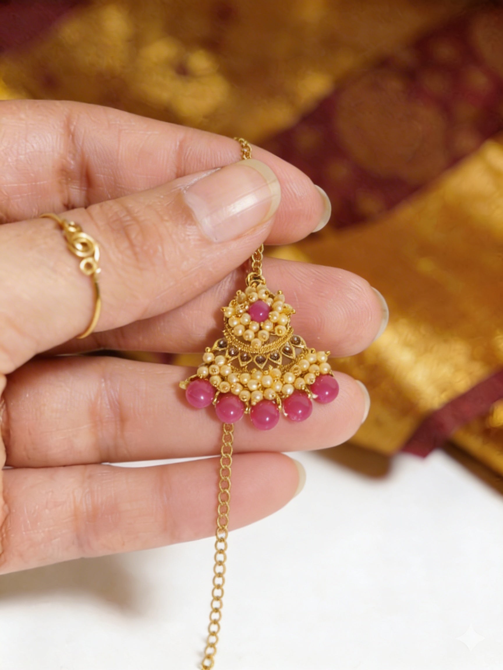 Rosé Fringe Choker Set