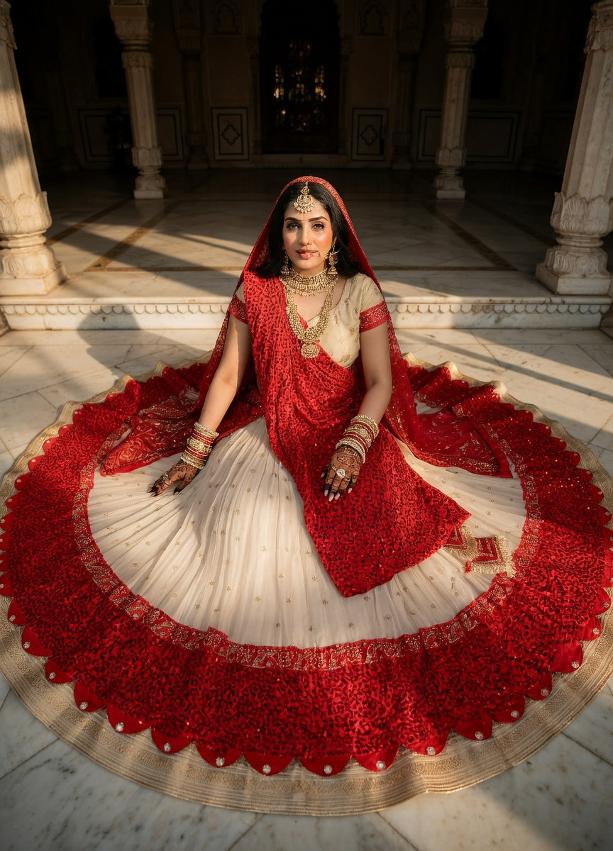 Ruby Sequin Lehenga Set
