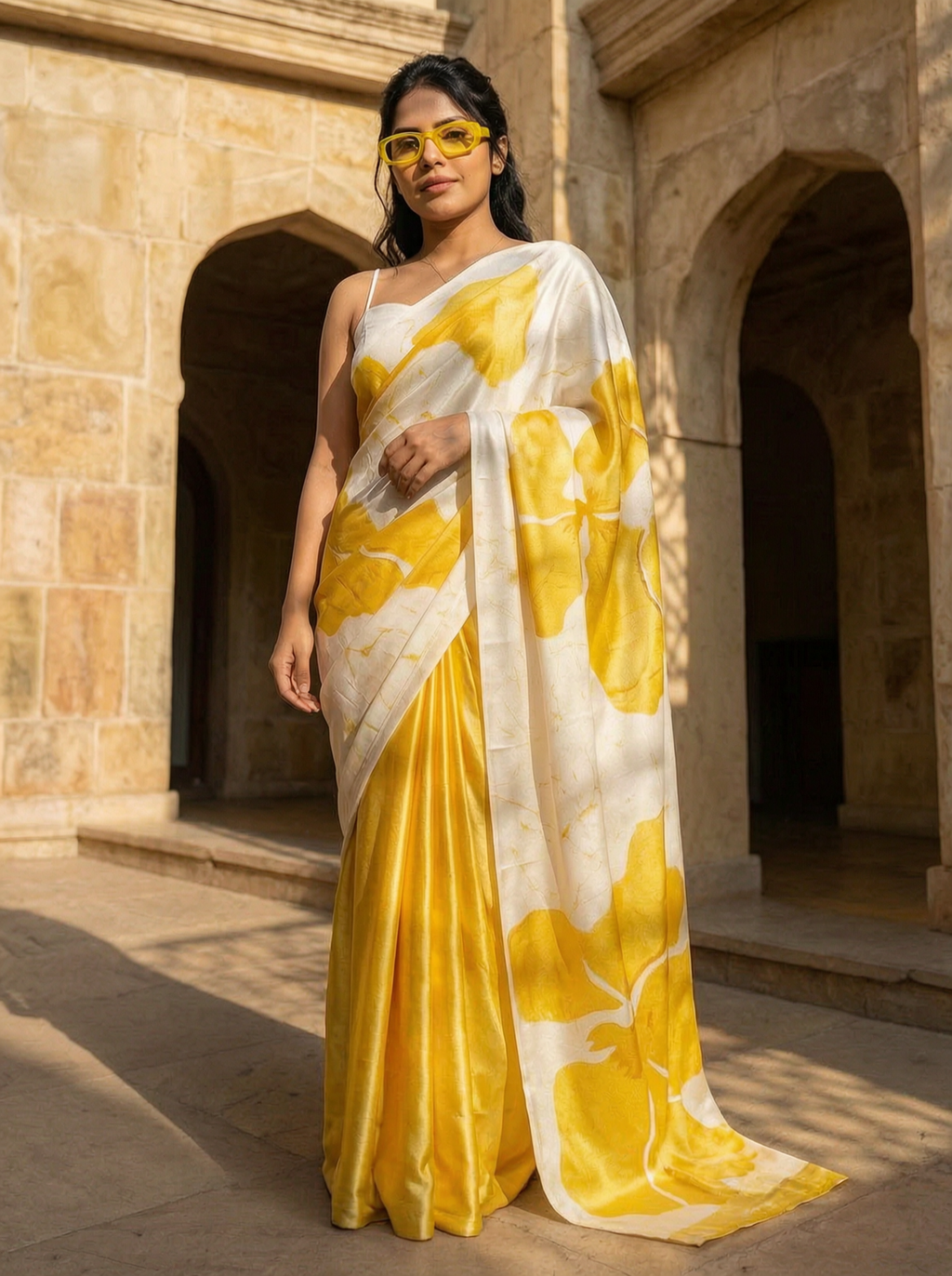 Marigold Muse Satin Saree