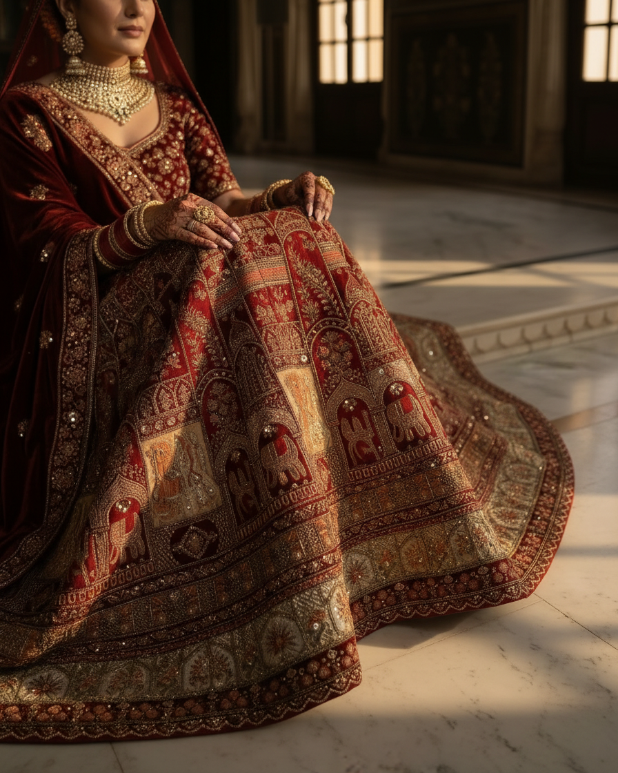 Royal Velvet Bridal Lehenga Set