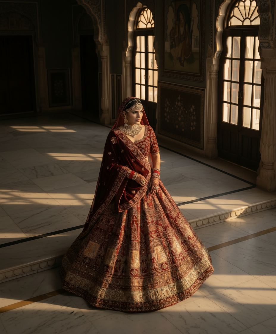 Royal Velvet Bridal Lehenga Set