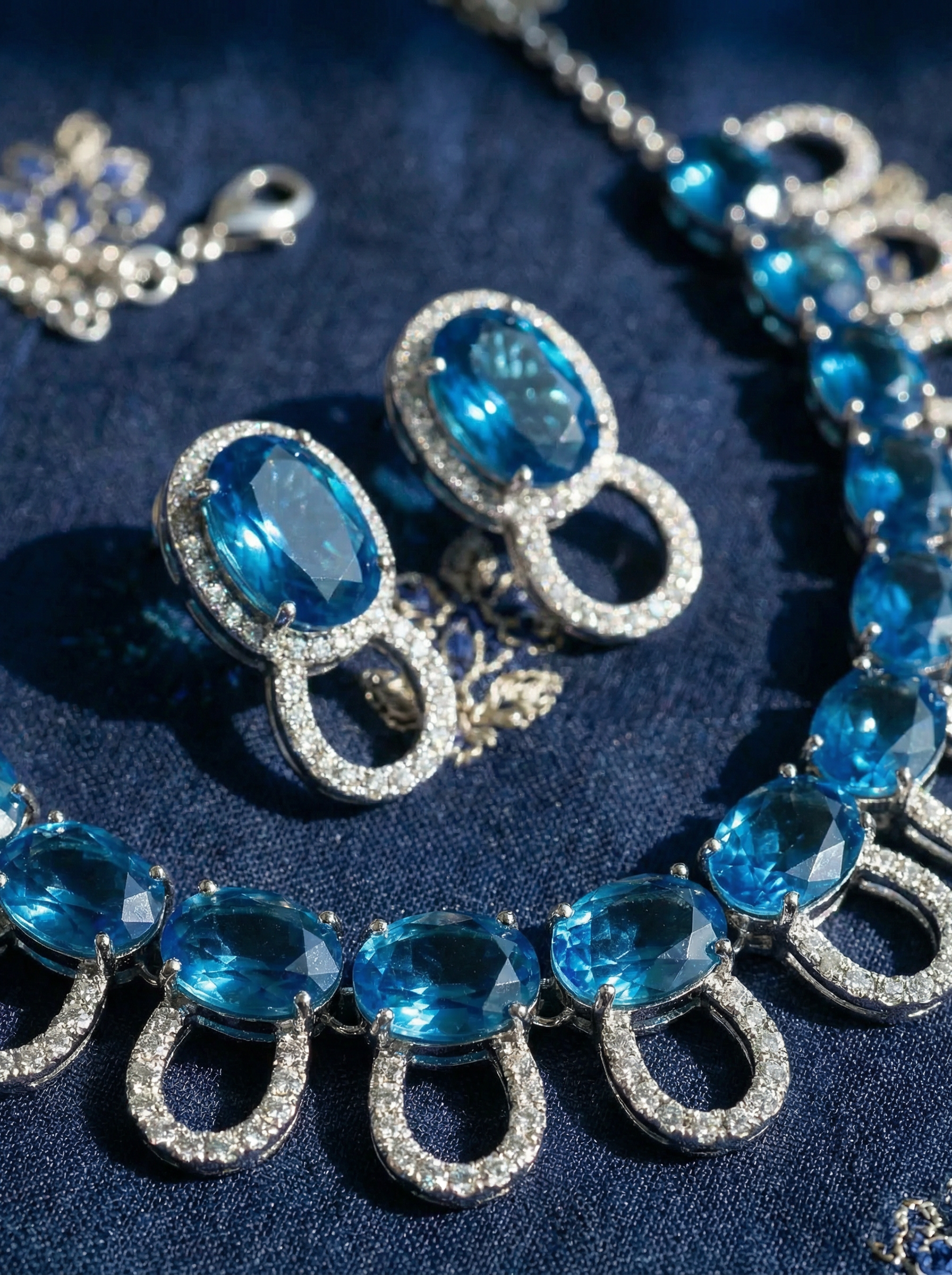 Sapphire Loop Necklace Set