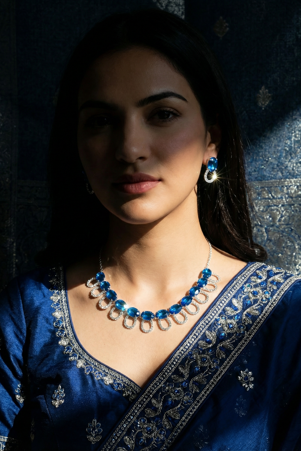 Sapphire Loop Necklace Set