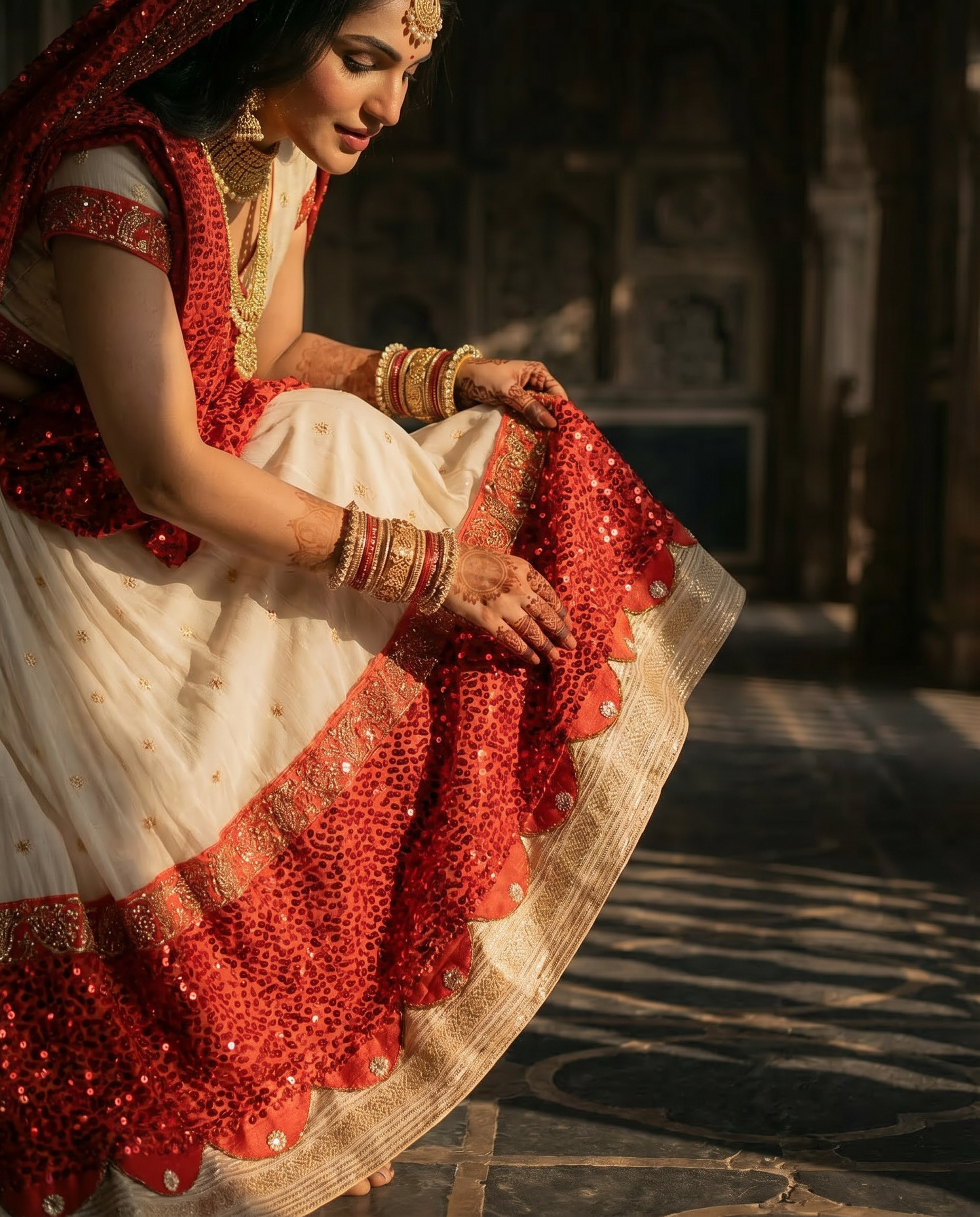 Ruby Sequin Lehenga Set