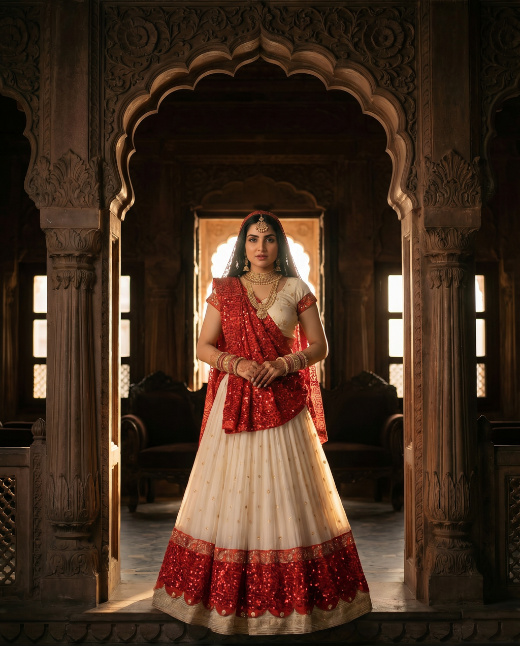 Ruby Sequin Lehenga Set