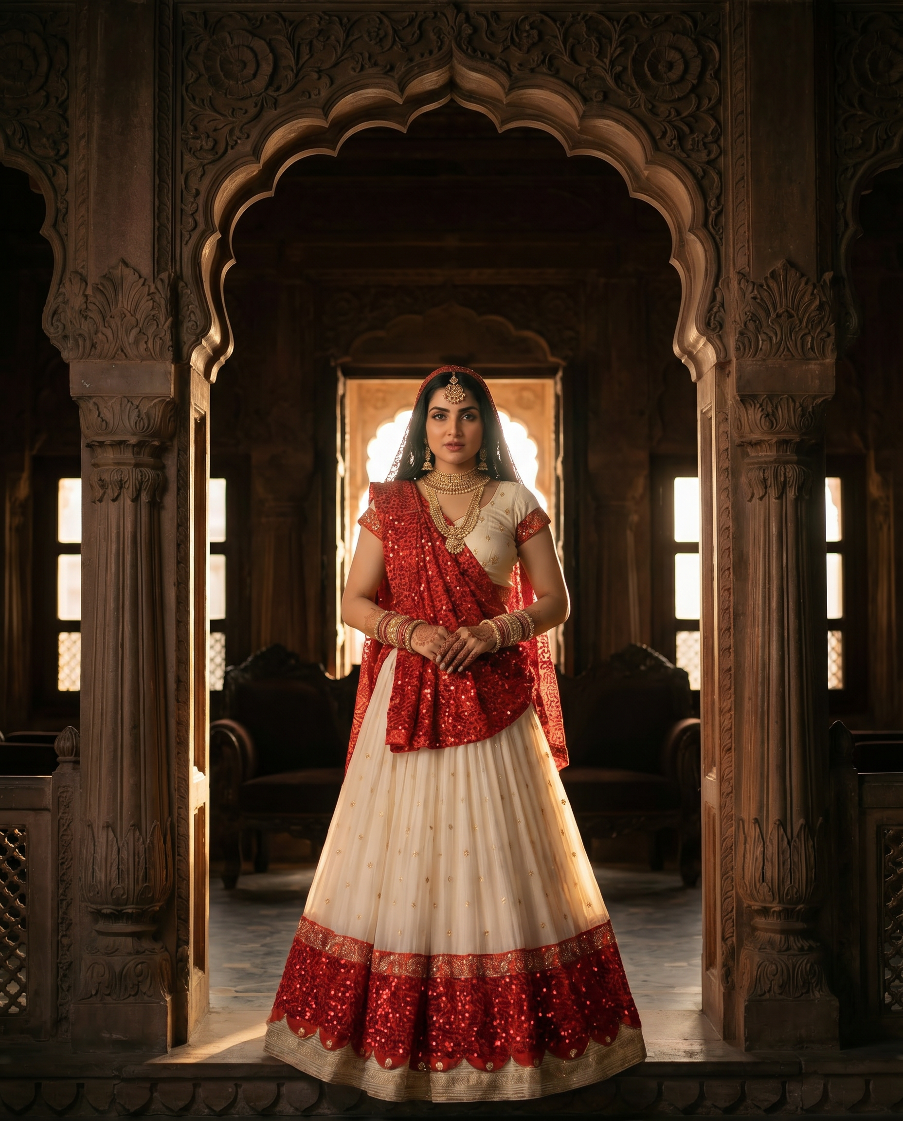 Ruby Sequin Lehenga Set