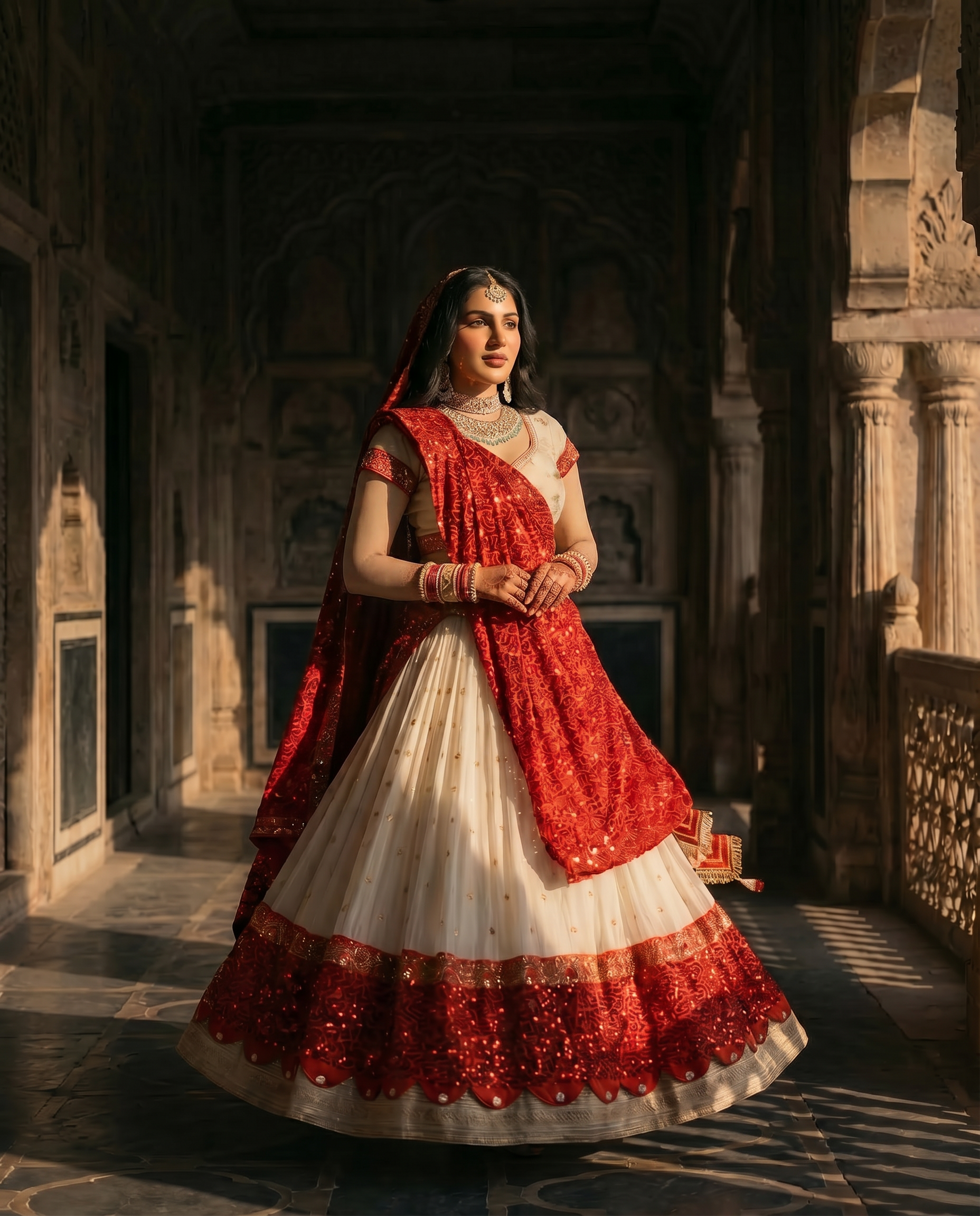 Ruby Sequin Lehenga Set