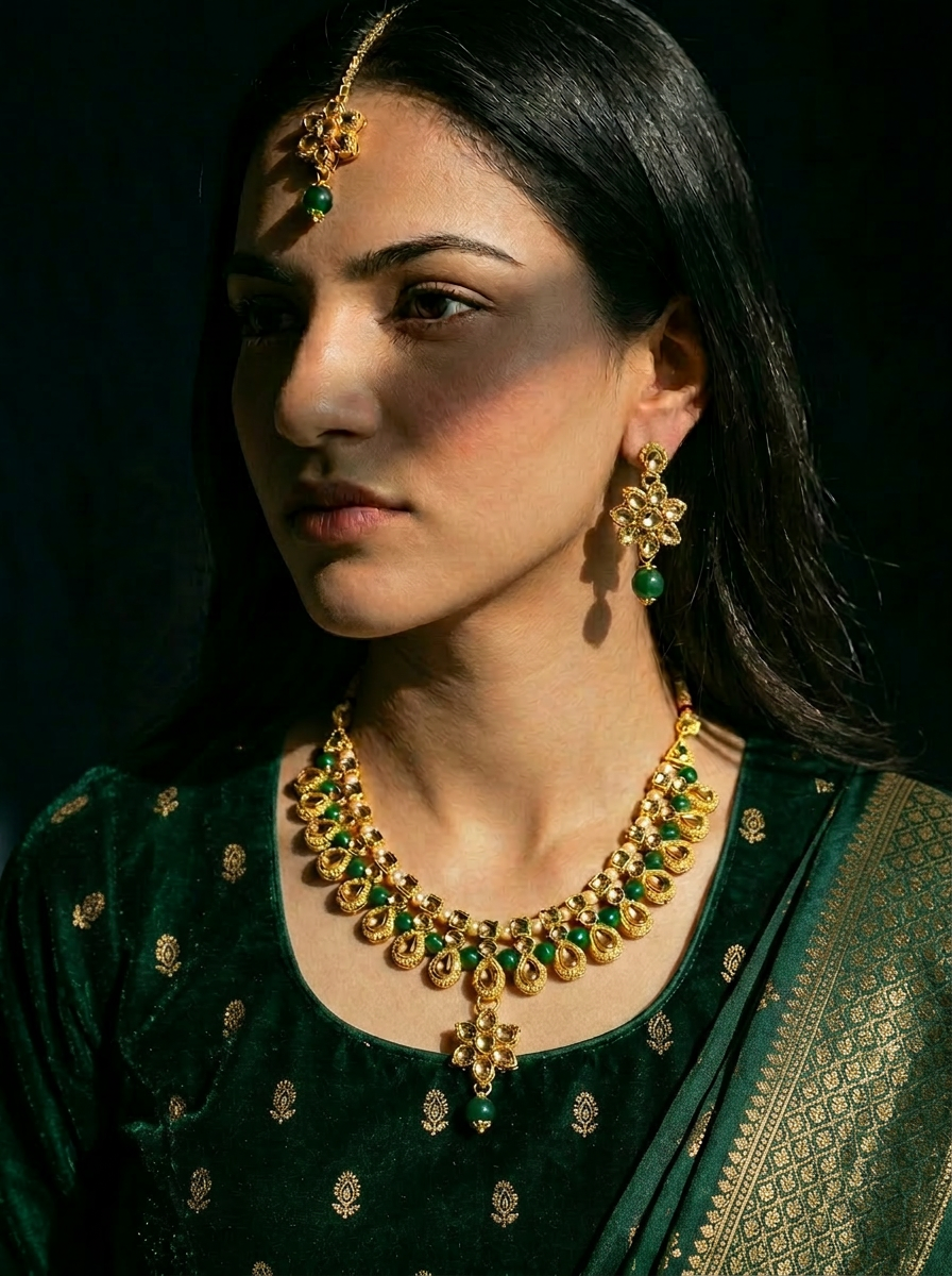Emerald Halo Choker Set
