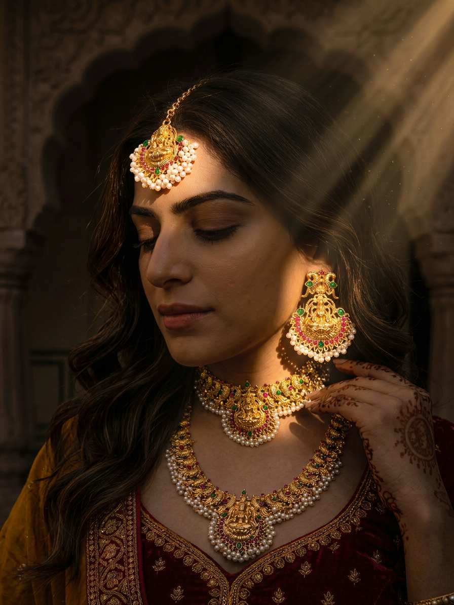 Temple Lakshmi Bridal Set