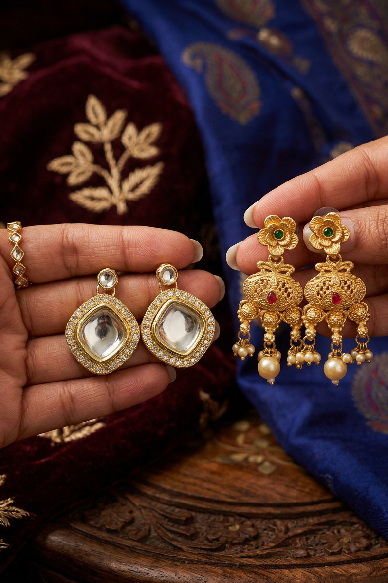 Viraas Pearl Necklace Set