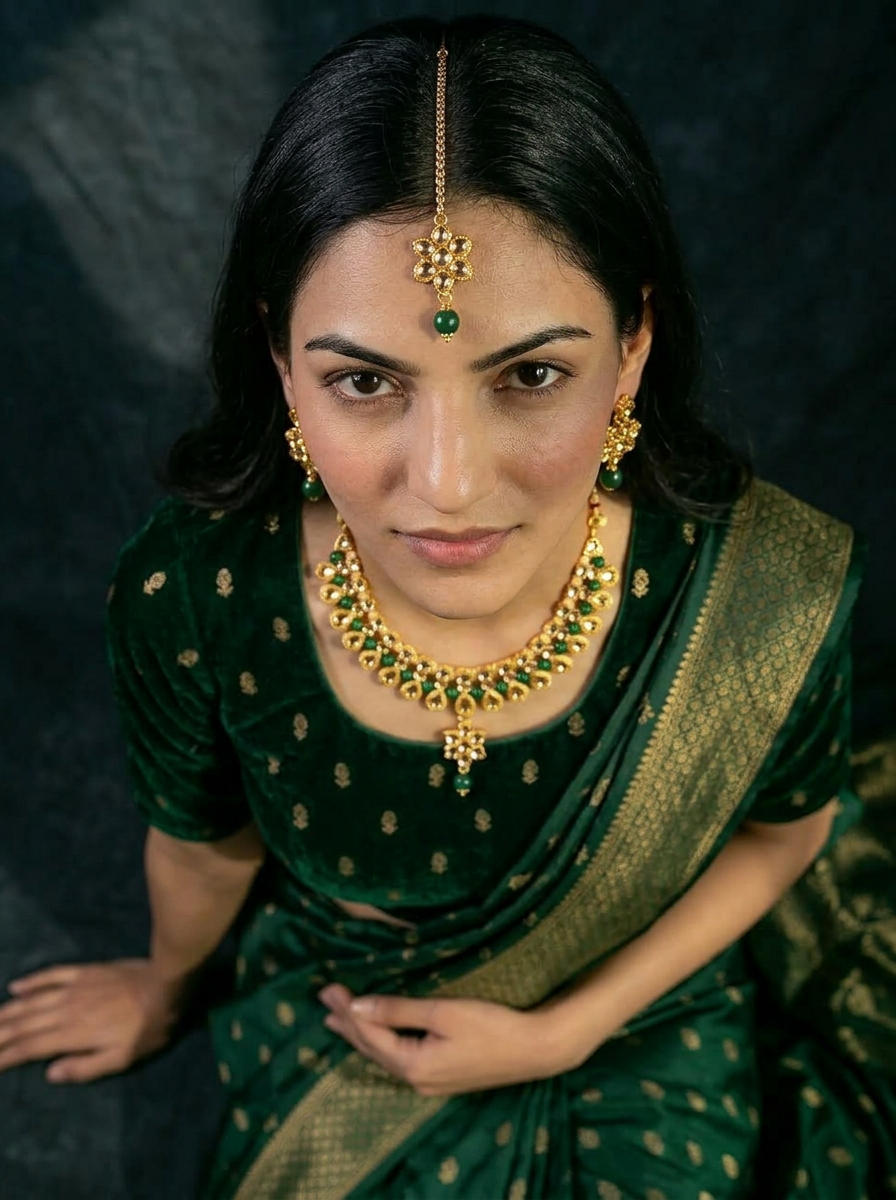 Emerald Halo Choker Set