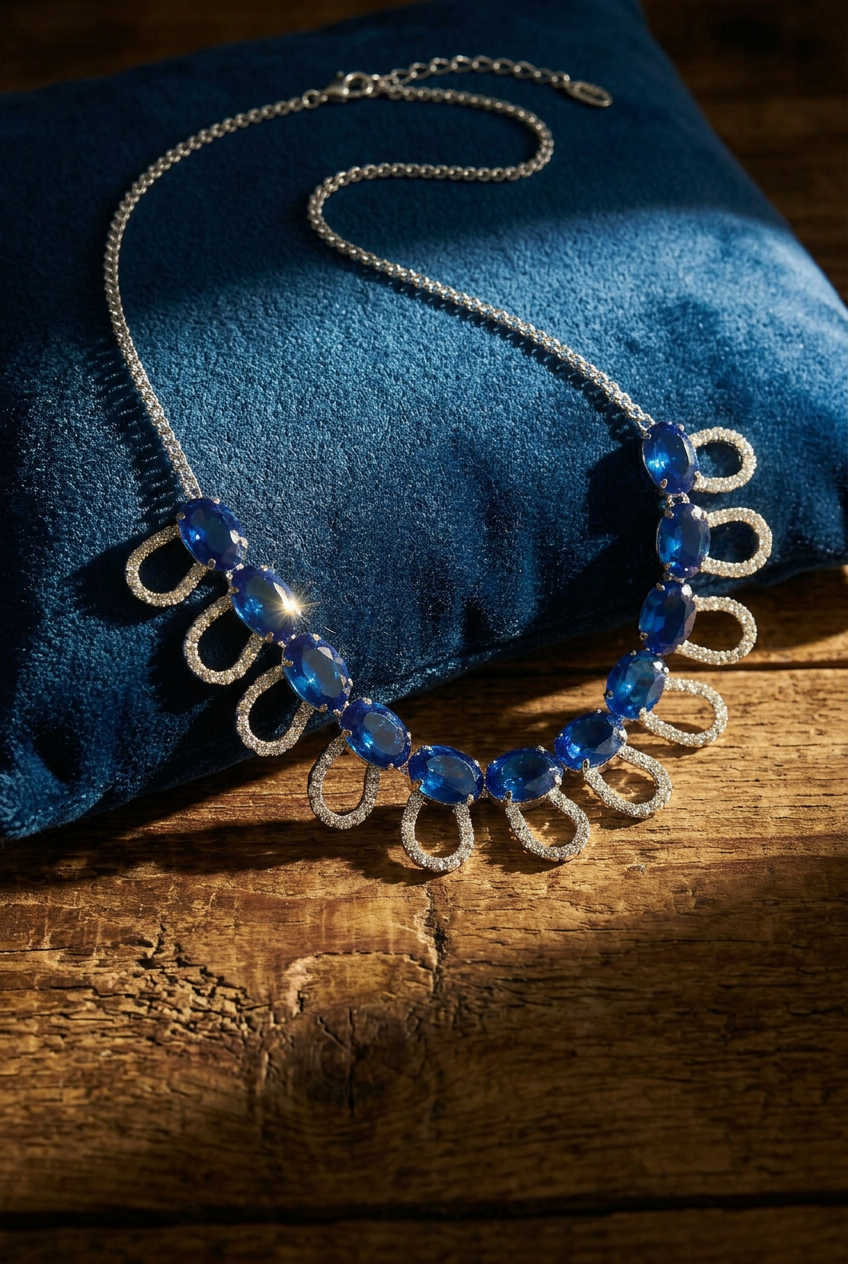 Sapphire Loop Necklace Set