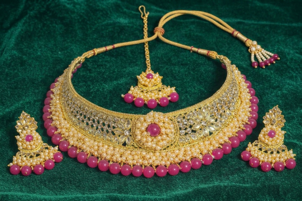Rosé Fringe Choker Set