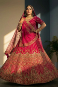 Rani Pink Embroidered Lehenga Set