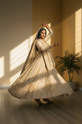 Ivory Gold Embroidered Lehenga Set