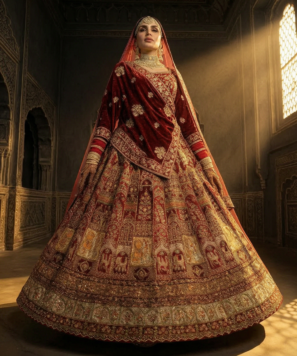 Royal Velvet Bridal Lehenga Set